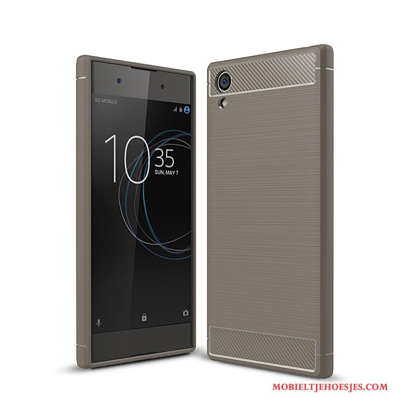 Sony Xperia Xa1 Plus Hoesje Telefoon All Inclusive Zacht Fiber Grijs Bescherming