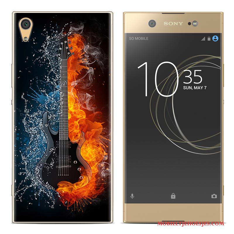 Sony Xperia Xa1 Plus Scheppend Hoes Geschilderd Zacht Siliconen Rood Hoesje Telefoon