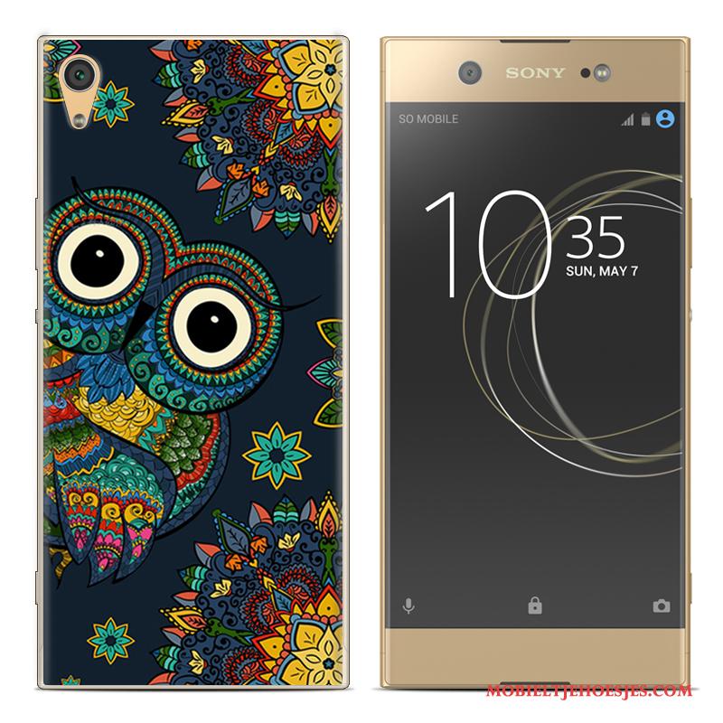 Sony Xperia Xa1 Plus Scheppend Hoes Geschilderd Zacht Siliconen Rood Hoesje Telefoon