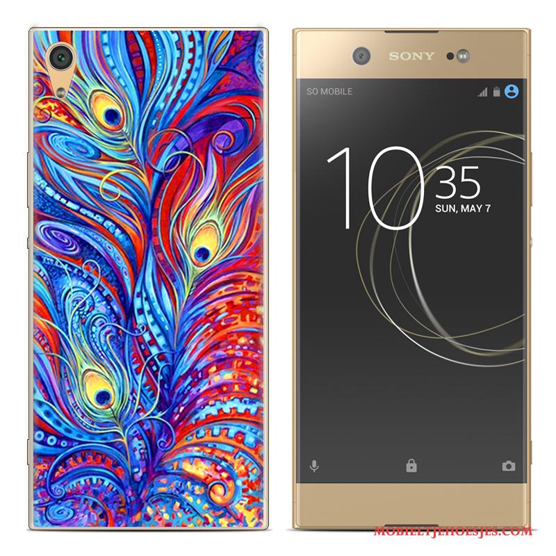 Sony Xperia Xa1 Plus Scheppend Hoes Geschilderd Zacht Siliconen Rood Hoesje Telefoon