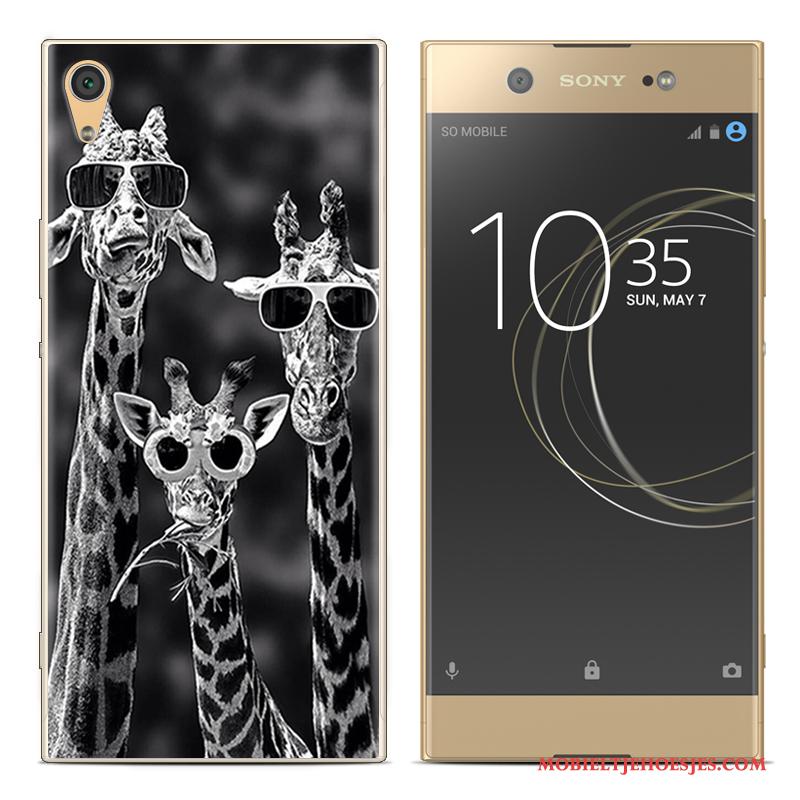 Sony Xperia Xa1 Plus Scheppend Hoes Geschilderd Zacht Siliconen Rood Hoesje Telefoon