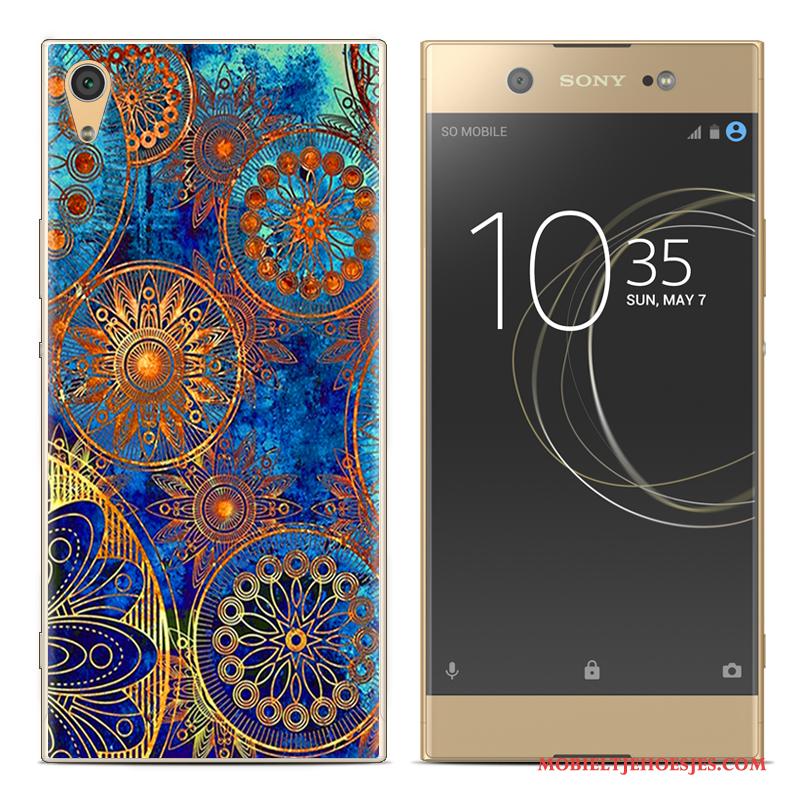 Sony Xperia Xa1 Plus Scheppend Hoes Geschilderd Zacht Siliconen Rood Hoesje Telefoon