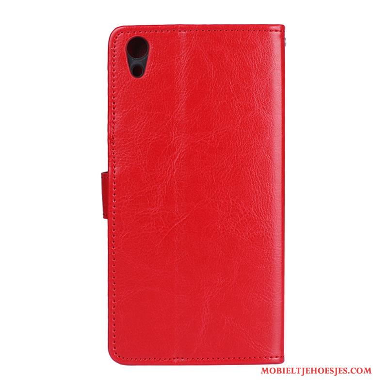 Sony Xperia Xa1 Ultra Mobiele Telefoon Rood Hoes Leren Etui Hoesje Telefoon Portemonnee