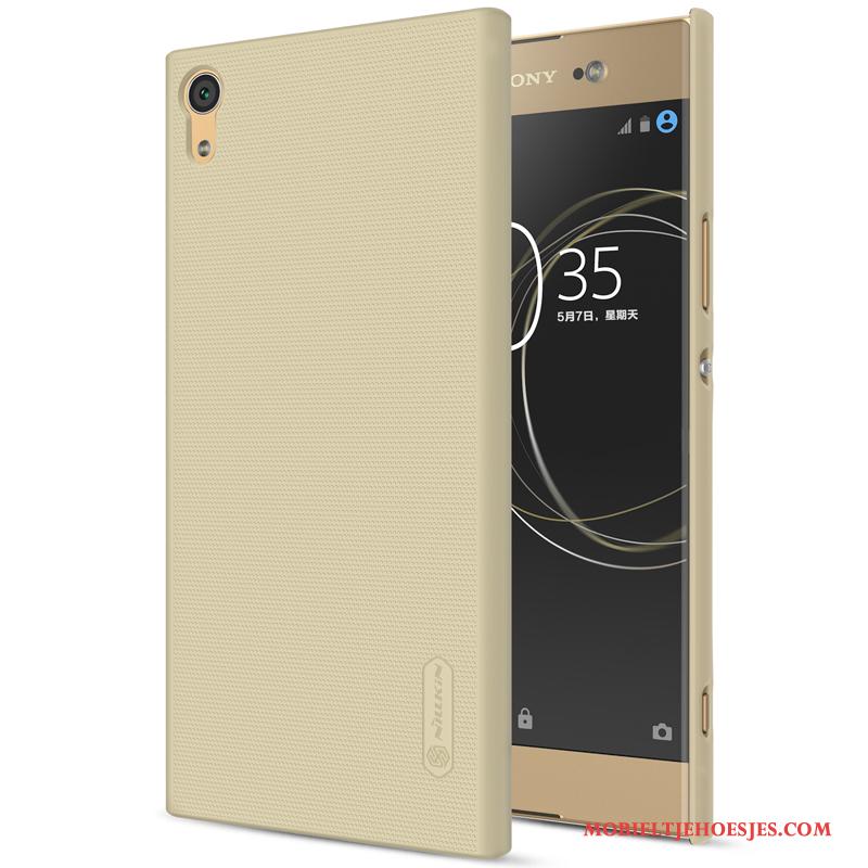 Sony Xperia Xa1 Ultra Rood Goud Hoesje Mobiele Telefoon Schrobben Hard Telefoon