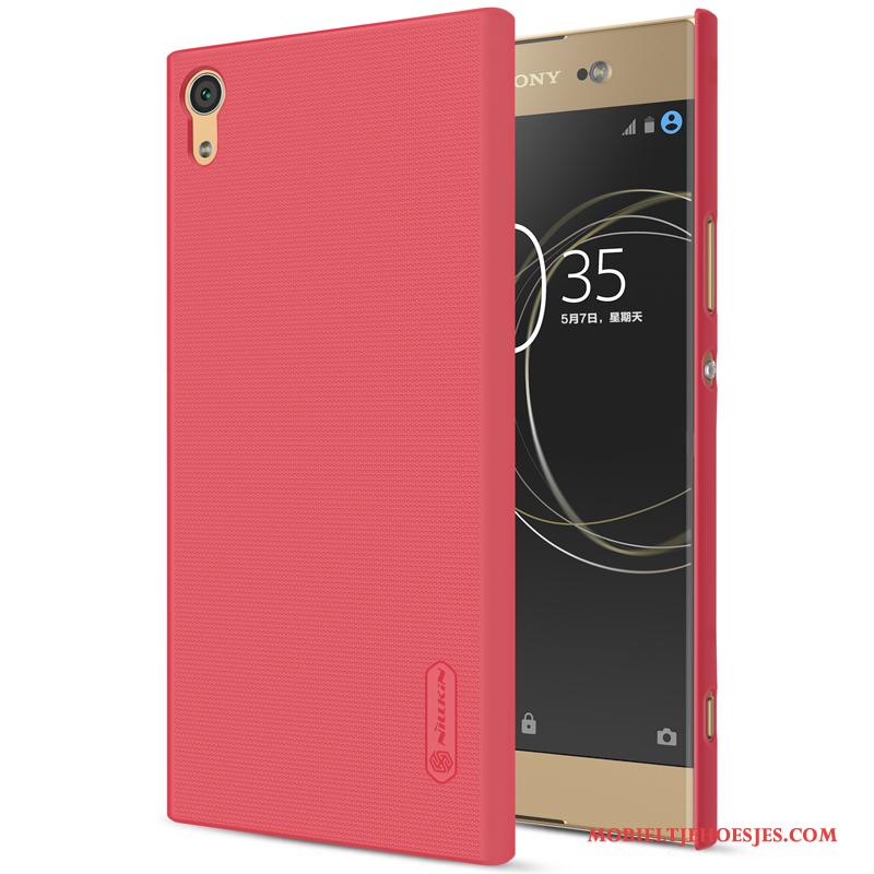 Sony Xperia Xa1 Ultra Rood Goud Hoesje Mobiele Telefoon Schrobben Hard Telefoon