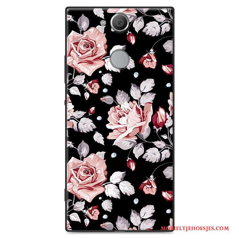 Sony Xperia Xa2 Siliconen Spotprent Hoesje Telefoon All Inclusive Schrobben Bloemen Anti-fall