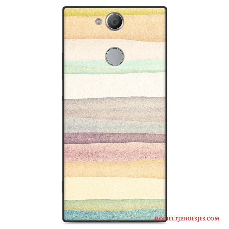 Sony Xperia Xa2 Ultra Hoes Anti-fall Spotprent Zacht Trend Blauw Hoesje Telefoon