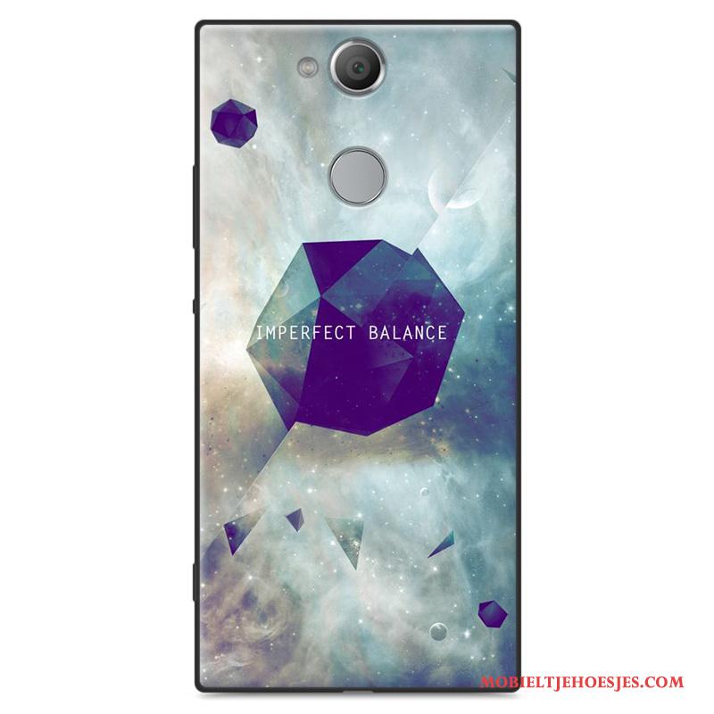 Sony Xperia Xa2 Ultra Hoes Anti-fall Spotprent Zacht Trend Blauw Hoesje Telefoon