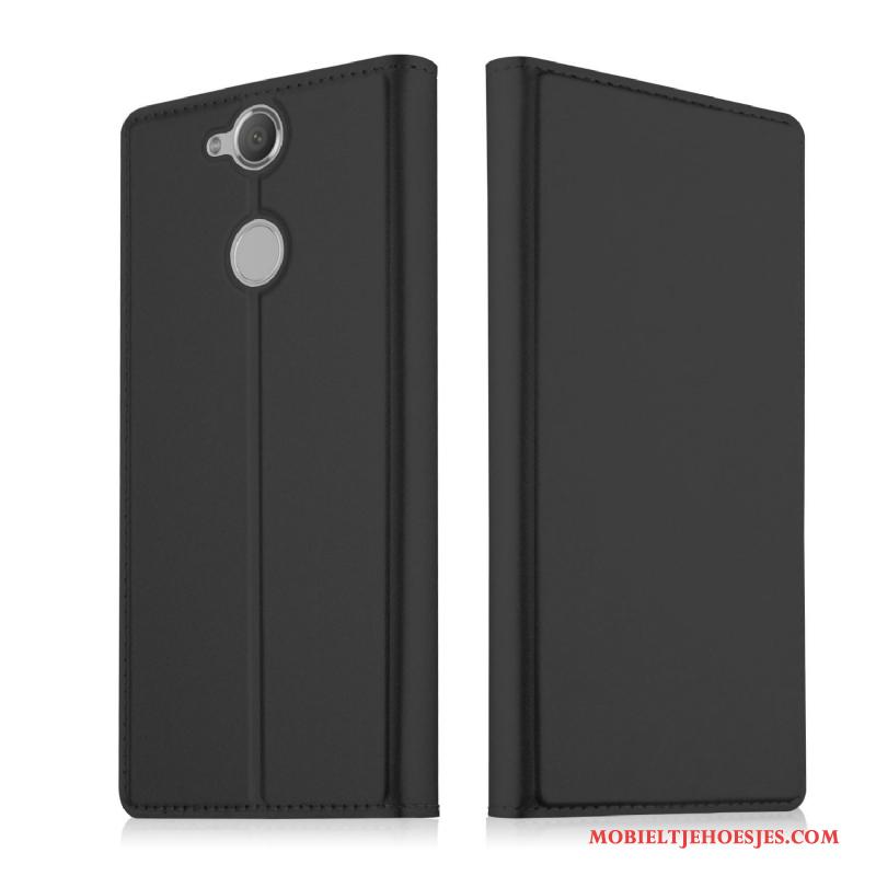 Sony Xperia Xa2 Ultra Mobiele Telefoon Bedrijf Goud Bescherming Leren Etui Kaart Hoesje Telefoon