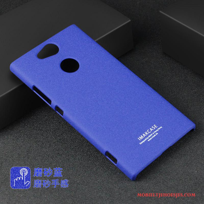 Sony Xperia Xa2 Ultra Ring Anti-fall Hard Hoesje Telefoon Blauw Bescherming