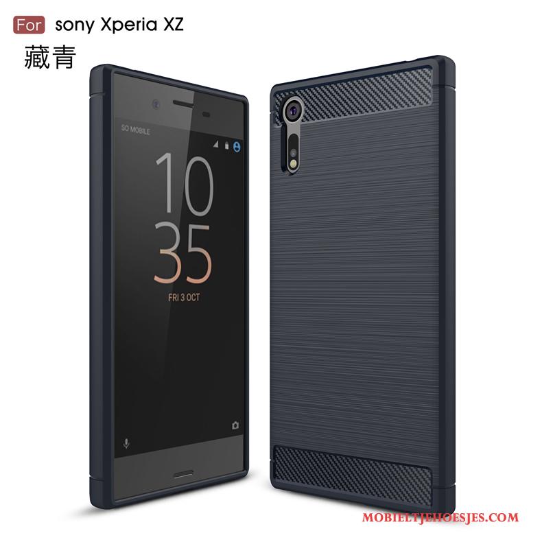 Sony Xperia Xz Fiber Hoesje Telefoon Zwart Trend