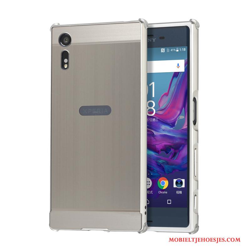 Sony Xperia Xz Mobiele Telefoon Metaal Trend Hoesje Telefoon Anti-fall Zilver Bescherming