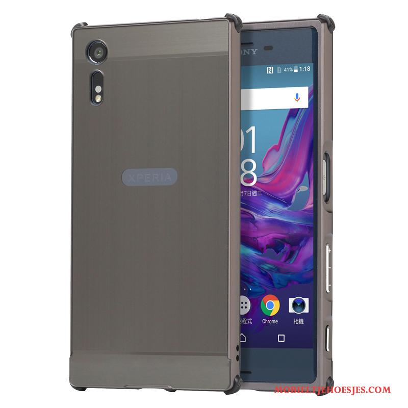 Sony Xperia Xz Mobiele Telefoon Metaal Trend Hoesje Telefoon Anti-fall Zilver Bescherming
