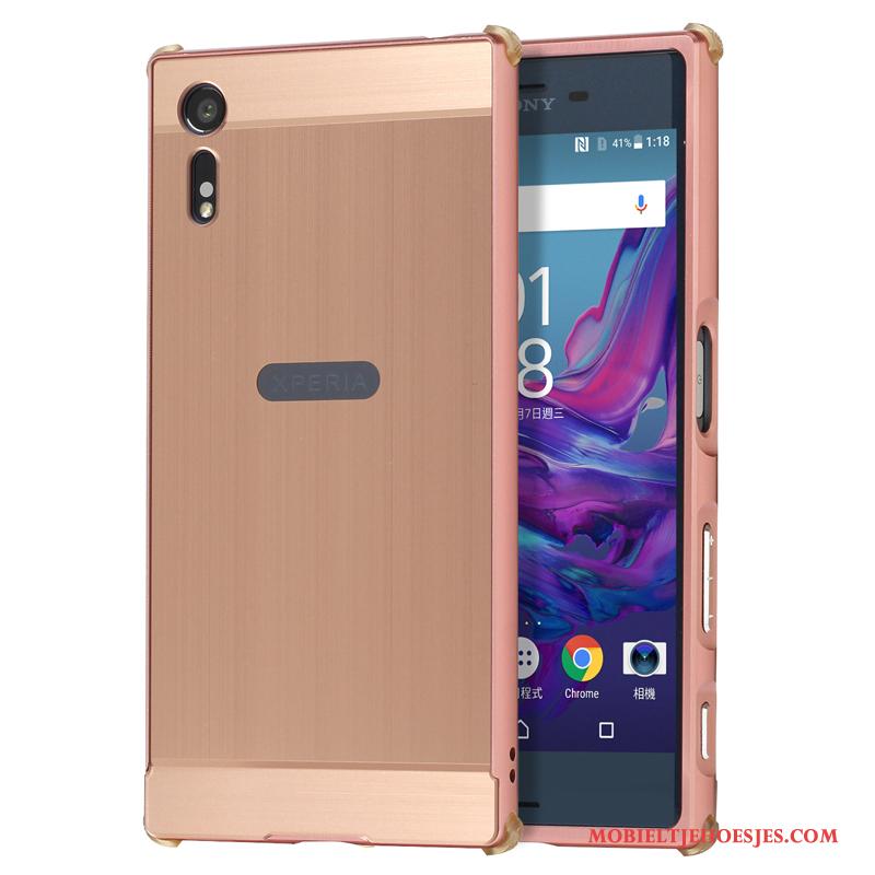 Sony Xperia Xz Mobiele Telefoon Metaal Trend Hoesje Telefoon Anti-fall Zilver Bescherming