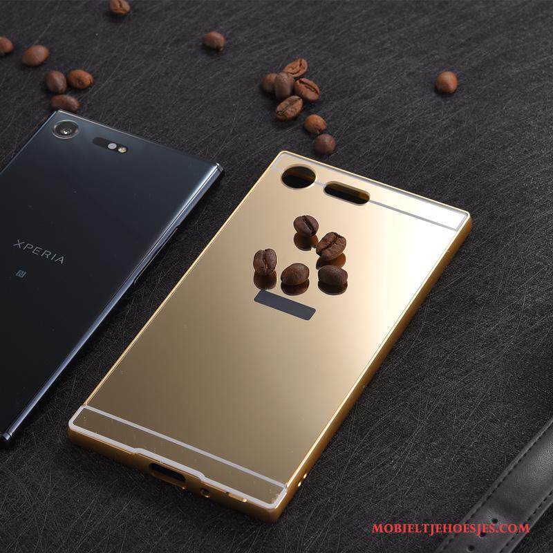 Sony Xperia Xz Premium Dun Rose Goud Metaal Omlijsting Hoes Anti-fall Hoesje Telefoon