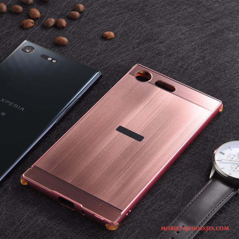 Sony Xperia Xz Premium Dun Rose Goud Metaal Omlijsting Hoes Anti-fall Hoesje Telefoon
