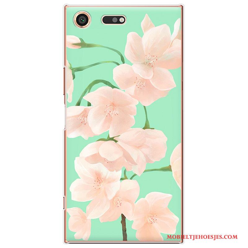 Sony Xperia Xz Premium Hoes Hoesje Telefoon Bloemen Mooie Groen Spotprent Bescherming