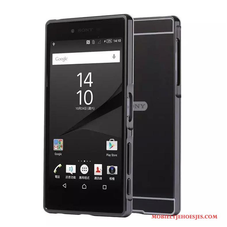 Sony Xperia Xz Premium Metaal Rose Goud Hoes Achterklep Omlijsting Anti-fall Hoesje Telefoon