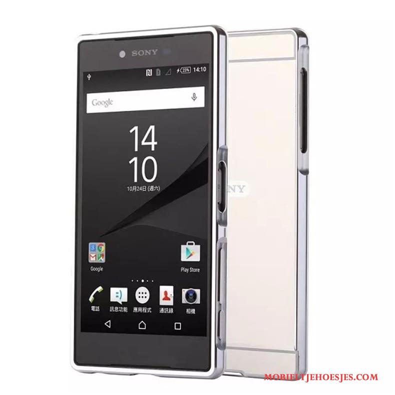 Sony Xperia Xz Premium Metaal Rose Goud Hoes Achterklep Omlijsting Anti-fall Hoesje Telefoon