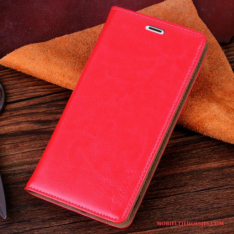 Sony Xperia Xz Rood Hoesje Anti-fall Bescherming Clamshell Leren Etui Mobiele Telefoon