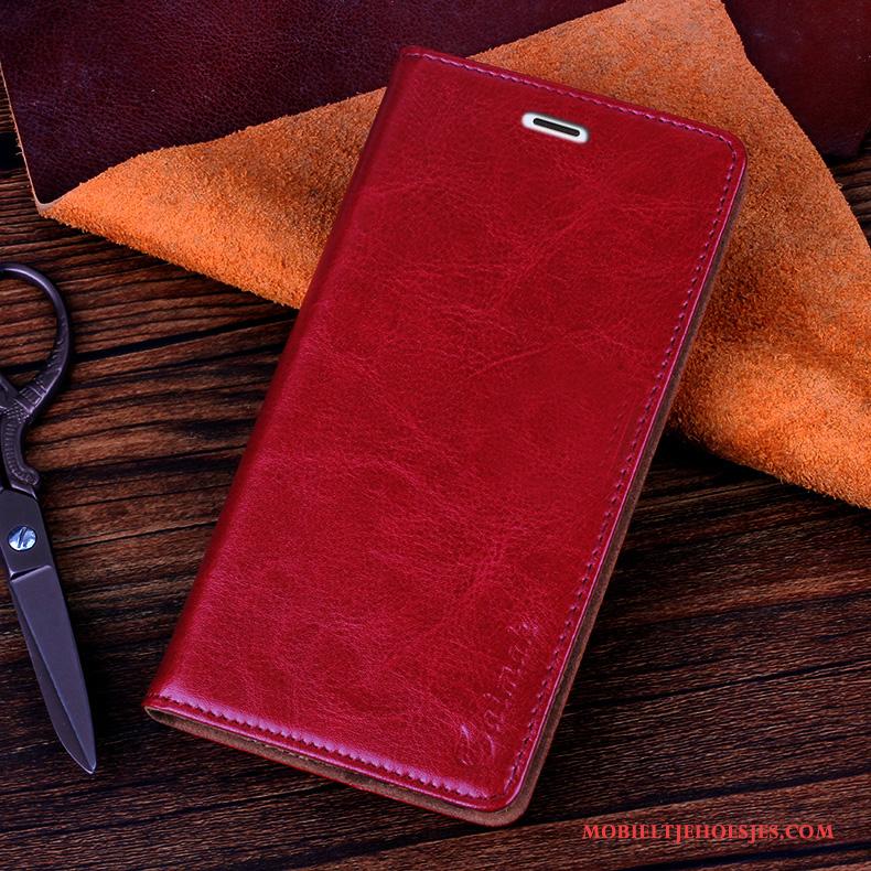 Sony Xperia Xz Rood Hoesje Anti-fall Bescherming Clamshell Leren Etui Mobiele Telefoon