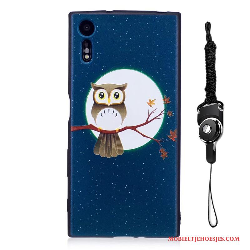 Sony Xperia Xz Zacht Bescherming Geschilderd Hoesje Telefoon Trend Blauw Spotprent