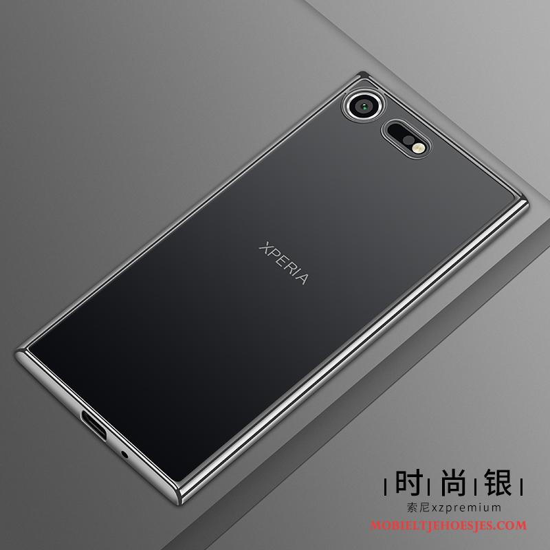 Sony Xperia Xz1 Compact Bescherming Siliconen Hoes Zacht Hoesje Telefoon Doorzichtig Rose Goud