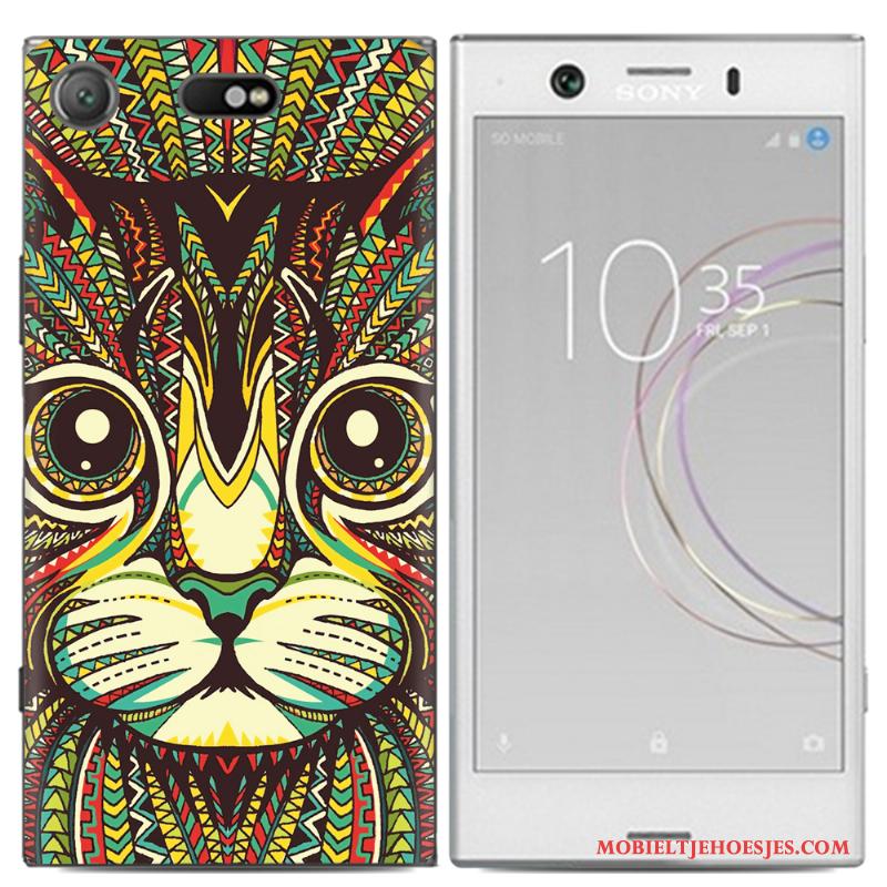 Sony Xperia Xz1 Compact Hoesje Spotprent Anti-fall Mobiele Telefoon Hoes Kleur Scheppend Trend