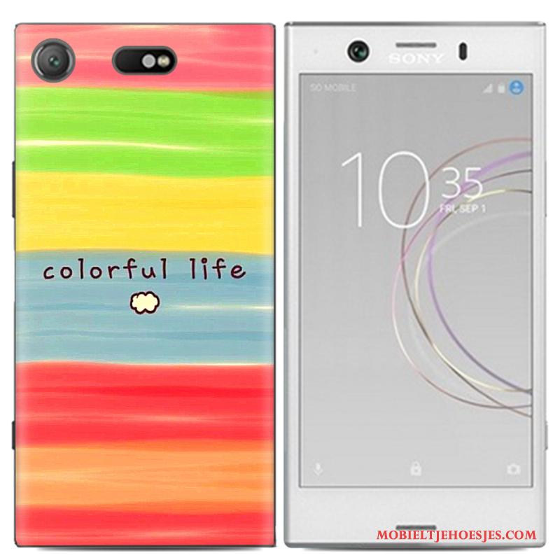 Sony Xperia Xz1 Compact Hoesje Spotprent Anti-fall Mobiele Telefoon Hoes Kleur Scheppend Trend