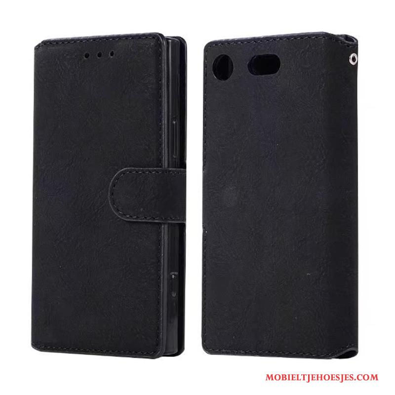 Sony Xperia Xz1 Compact Kaart Hoesje Bescherming Telefoon Zacht Mobiele Telefoon Leren Etui