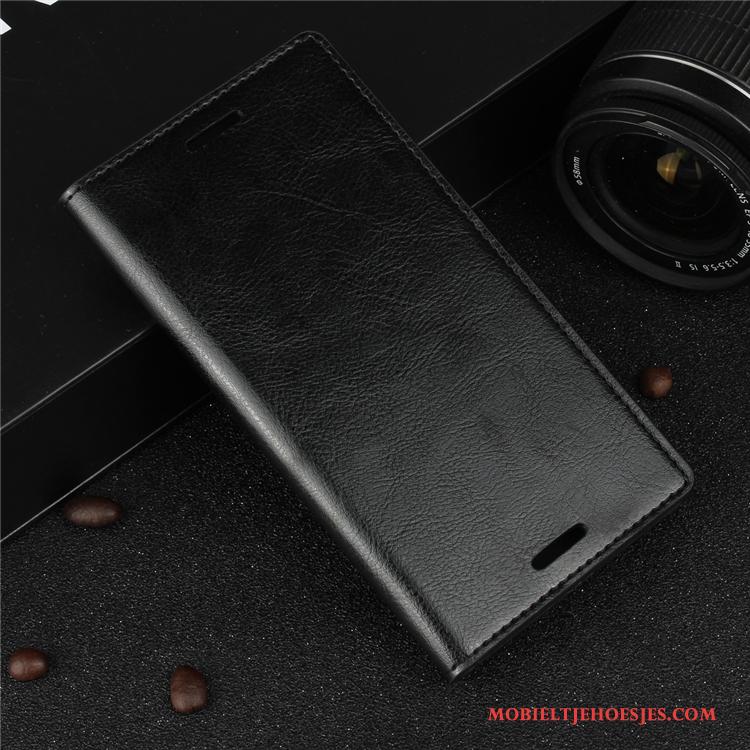 Sony Xperia Xz1 Compact Leren Etui Folio Echt Leer Geel Bescherming Hoesje Telefoon
