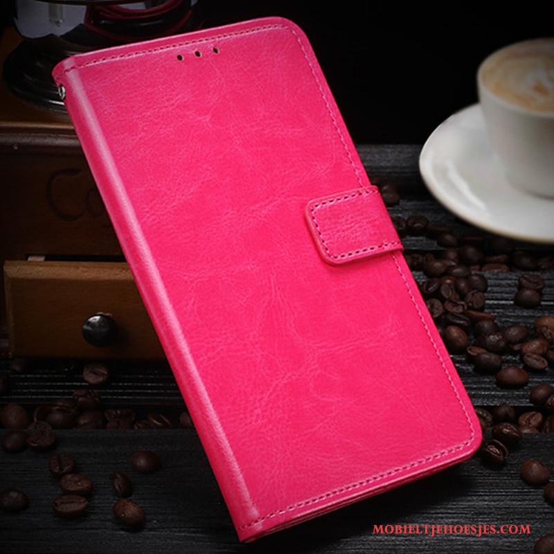 Sony Xperia Xz1 Hoes Bescherming Hoesje Telefoon Folio Leren Etui Rood