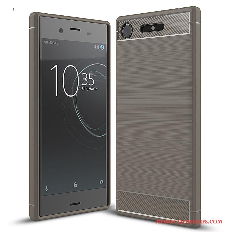 Sony Xperia Xz1 Hoes Mobiele Telefoon Blauw Siliconen Hoesje Telefoon Bescherming