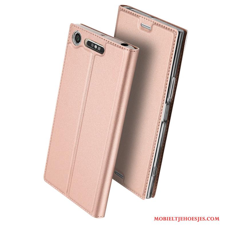 Sony Xperia Xz1 Hoesje Kaart Mobiele Telefoon Bedrijf Anti-fall Folio Bescherming Hoes