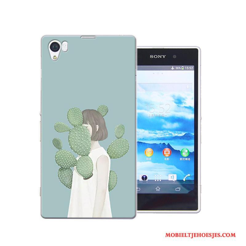 Sony Xperia Z1 Hard Hoes Hoesje Blauw Telefoon Geschilderd Anti-fall