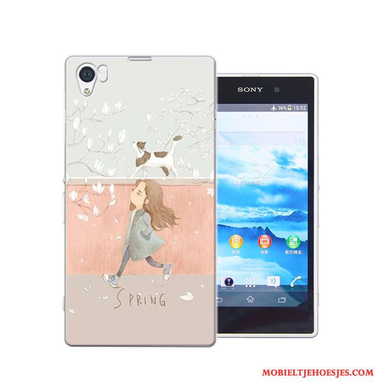 Sony Xperia Z1 Hard Hoes Hoesje Blauw Telefoon Geschilderd Anti-fall