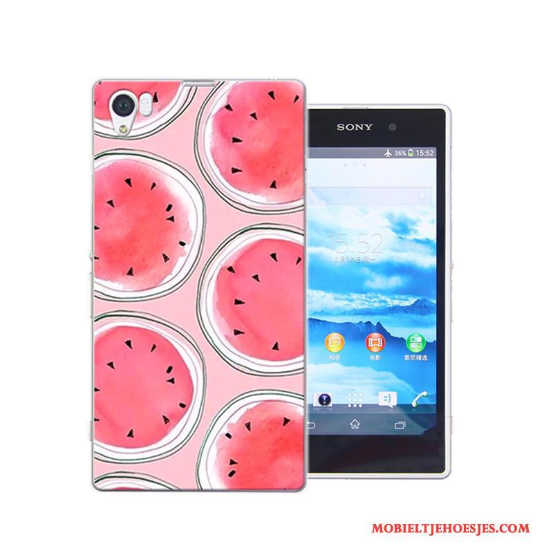 Sony Xperia Z1 Hard Spotprent Hoesje Telefoon Bescherming Rood Anti-fall