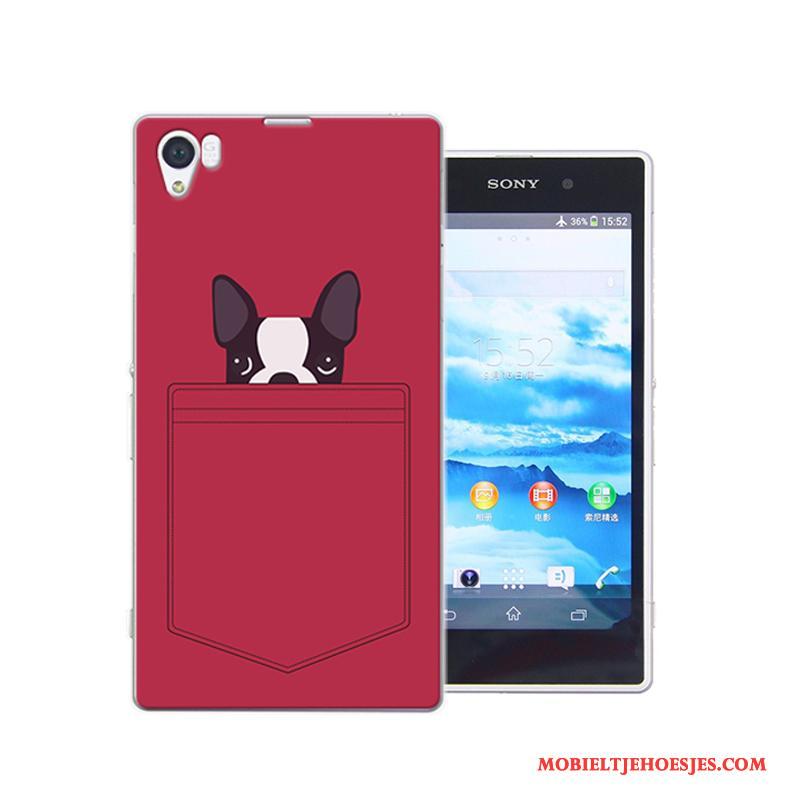 Sony Xperia Z1 Hard Spotprent Hoesje Telefoon Bescherming Rood Anti-fall