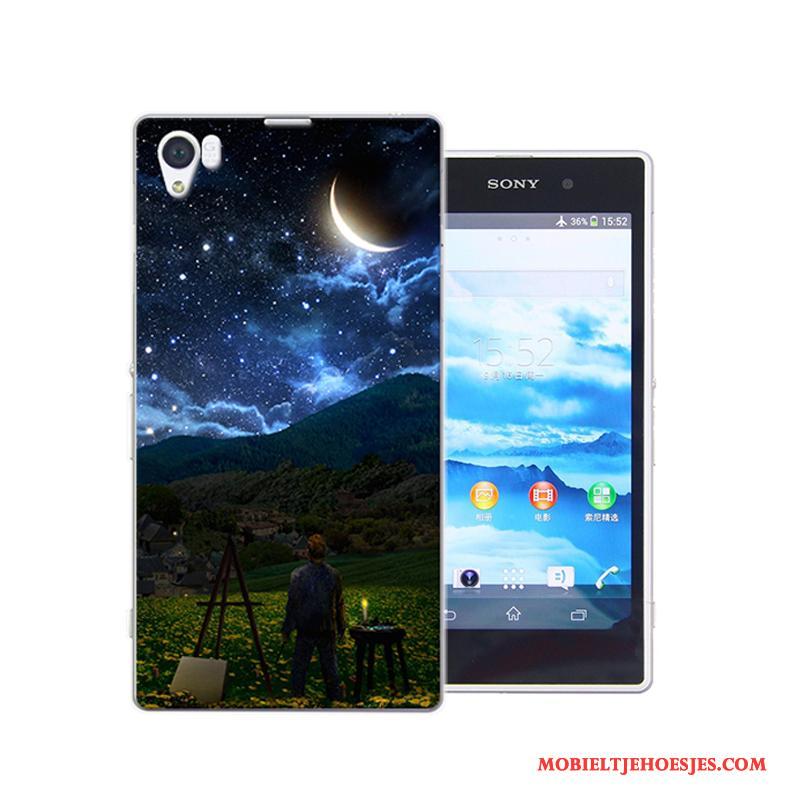 Sony Xperia Z1 Hard Spotprent Hoesje Telefoon Bescherming Rood Anti-fall