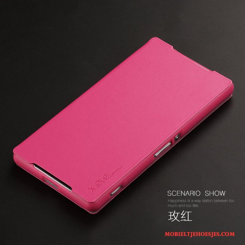 Sony Xperia Z2 Folio Leren Etui Wit Hoes Anti-fall Hoesje Telefoon Dun