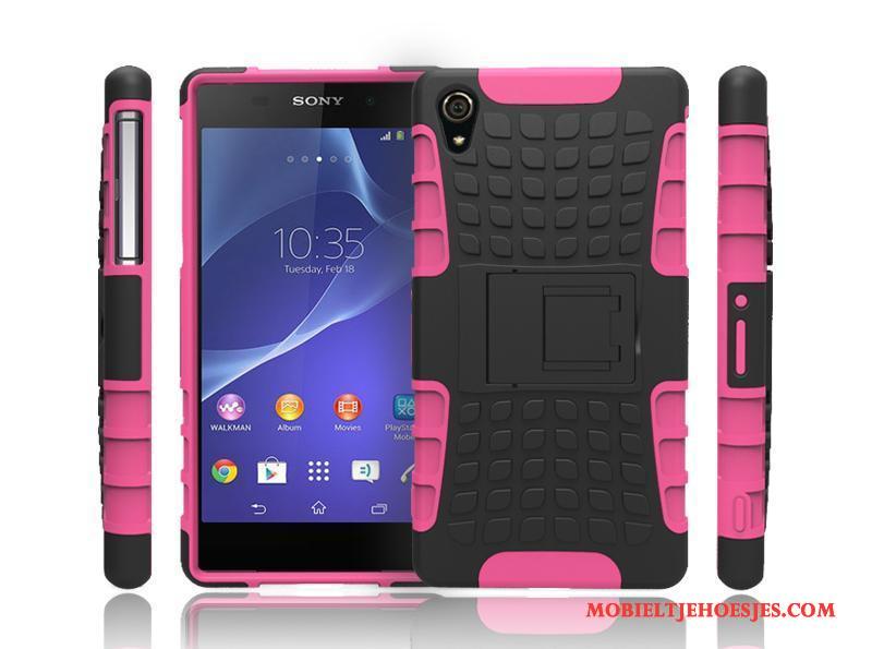 Sony Xperia Z2 Ondersteuning Antislip Hoes Hoesje Groen Mobiele Telefoon Patroon