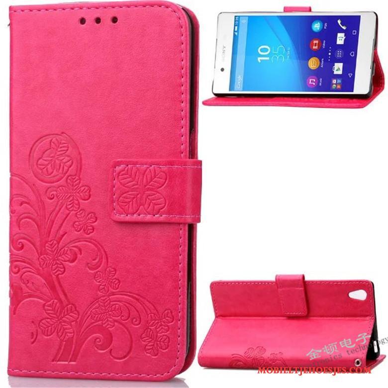 Sony Xperia Z3+ Blauw Hoes Siliconen Folio Hoesje Telefoon Mobiele Telefoon Leren Etui