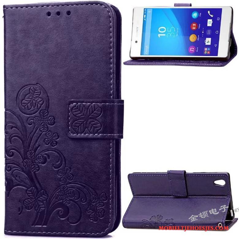 Sony Xperia Z3+ Blauw Hoes Siliconen Folio Hoesje Telefoon Mobiele Telefoon Leren Etui