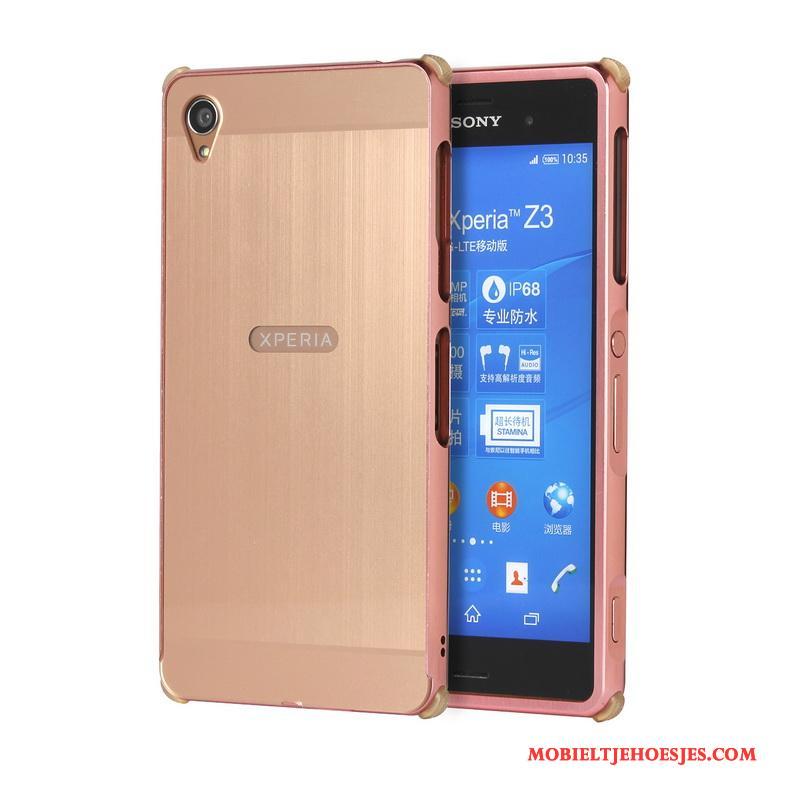 Sony Xperia Z3+ Hoesje Rose Goud Achterklep Anti-fall Telefoon Bescherming Metaal