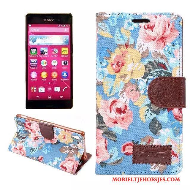 Sony Xperia Z3+ Leren Etui Bescherming Roze Hoes Hoesje Telefoon Mobiele Telefoon