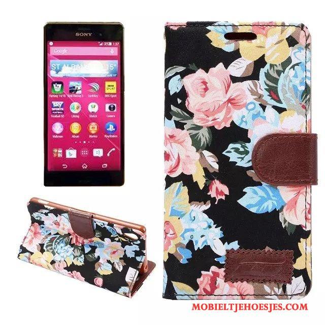 Sony Xperia Z3+ Leren Etui Bescherming Roze Hoes Hoesje Telefoon Mobiele Telefoon