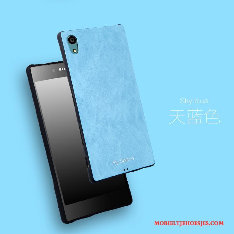 Sony Xperia Z5 Blauw Hoesje Telefoon Siliconen Anti-fall Effen Kleur Bescherming Mobiele Telefoon