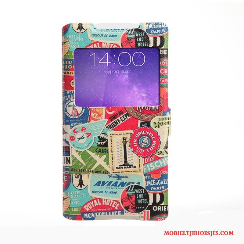 Sony Xperia Z5 Compact Zacht Folio Mini Hoesje Telefoon Open Het Venster Bescherming Ondersteuning