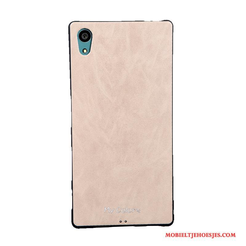 Sony Xperia Z5 Hoesje Bedrijf Roze Hoes Kunstleer Bescherming Zacht Rose Goud