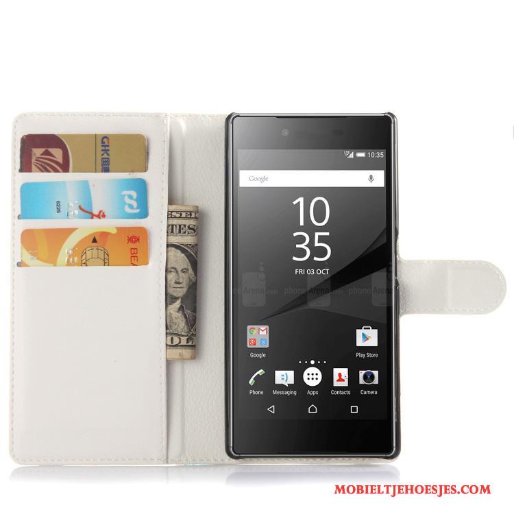 Sony Xperia Z5 Leren Etui Hoesje Purper Bescherming Telefoon Portemonnee Mobiele Telefoon